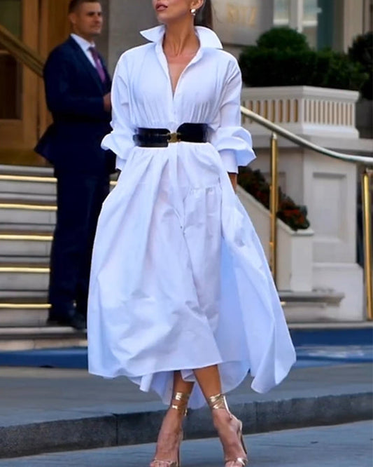 Charlotte - Stunning White Dress + Free Matching Belt