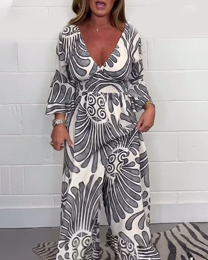 SOFIE - Elegant jumpsuit-kjole med dyb V-udskæring