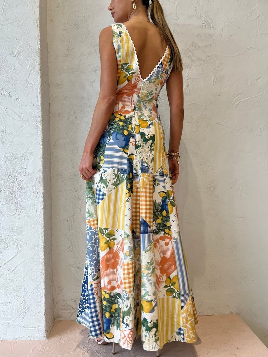 Lemonade Print Long Island Dress