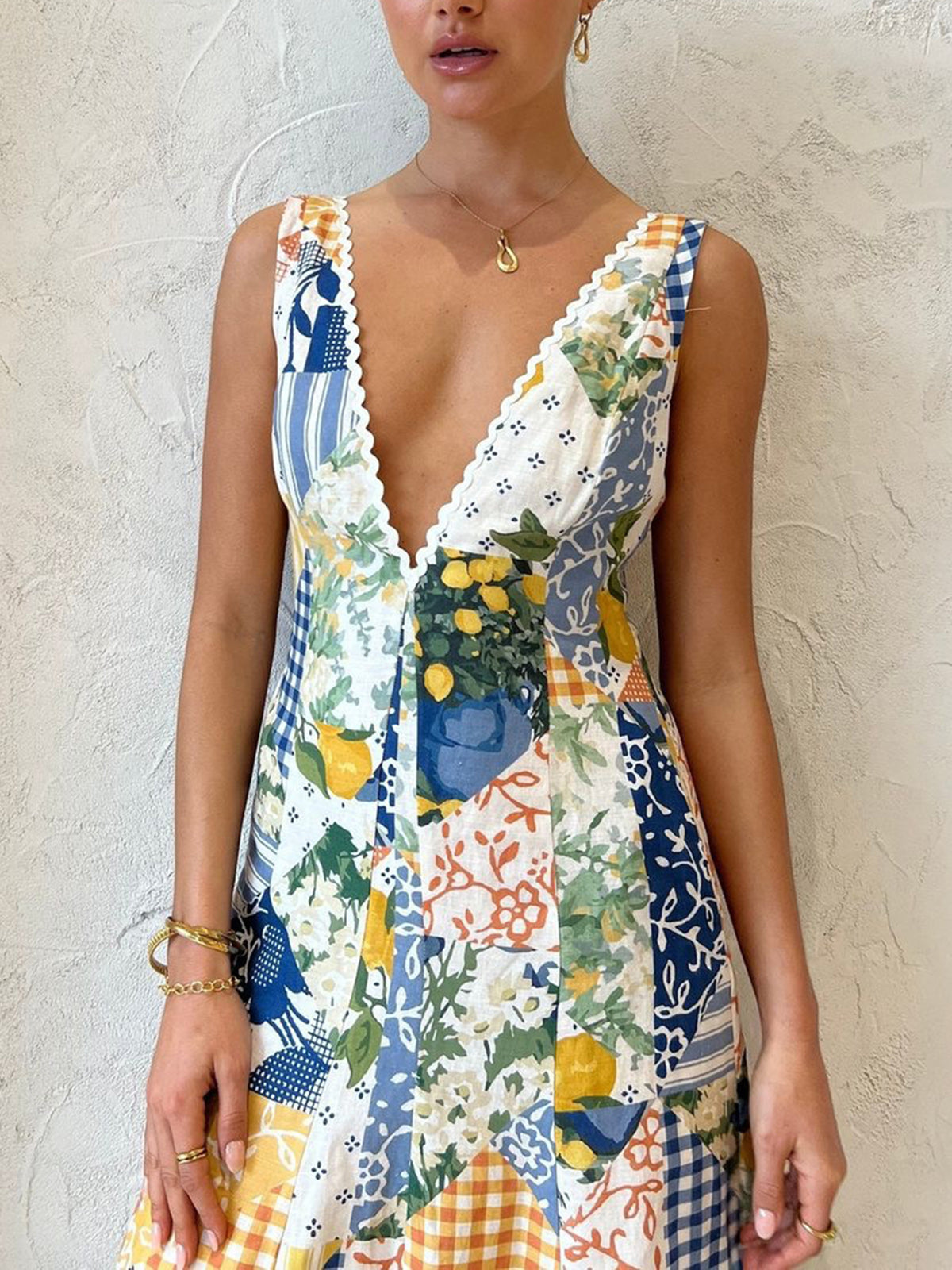 Lemonade Print Long Island Dress