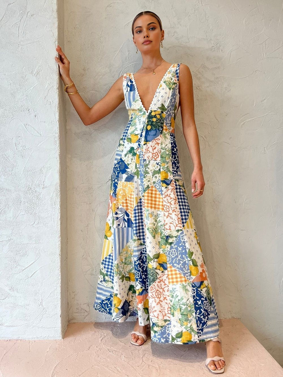 Lemonade Print Long Island Dress