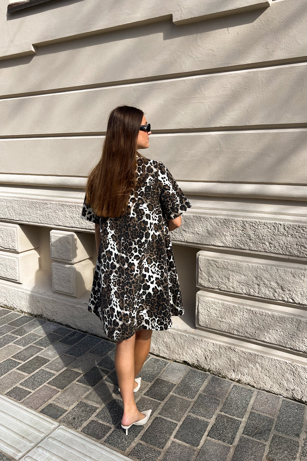 Amelia™ Leopard Print Denim Dress