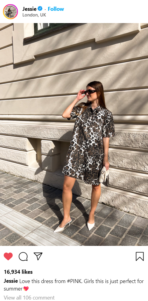 Amelia™ Leopard Print Denim Dress